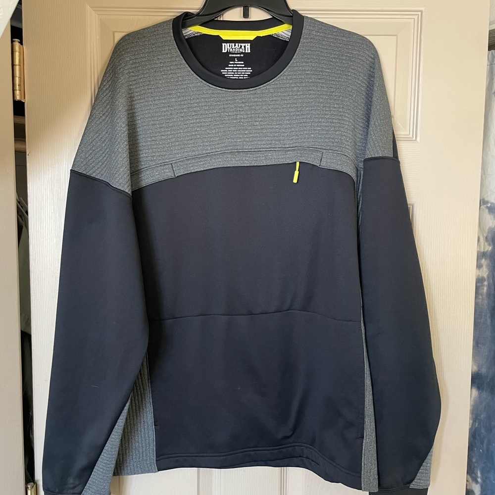 Duluth Trading Co. Black and Gray Pullover Sweatshirt